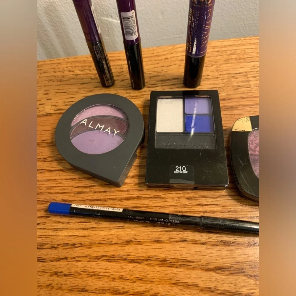 (7) Loreal hard Candy Purple Blue Eye Shadow Eyeliner LOT Bundle Almay NYC Maybe